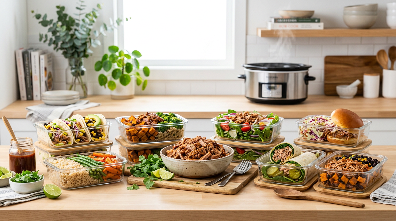 How to batch cook pulled pork for 10 different meals