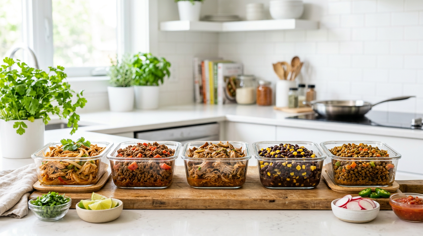 How to meal prep taco filling – 5 proteins, 1 method