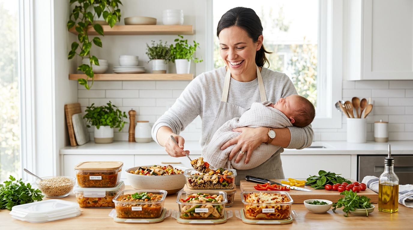 Meal prep for new moms – one-handed eating freezer meals